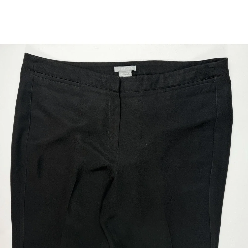 Ann Taylor Signature Fit Dress Pants Womens 18 Black Excellent Wide Leg Trousers